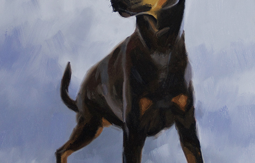 portret schilderij olieverf hond