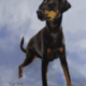 portret schilderij olieverf hond