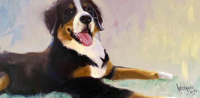 portret schilderij olieverf Bo