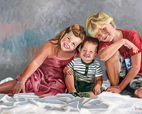 portret schilderij olieverf kinderen Kyara Jayden Connor